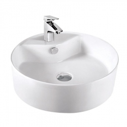 Lavabo tròn đặt bàn sứ trắng Tora Sanitary KT-LB14