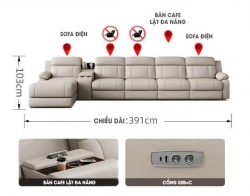 SFD017 - Sofa điện gia đình có ghế lật...