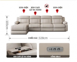 SFD008 - Sofa điện thông minh có ghế lật...