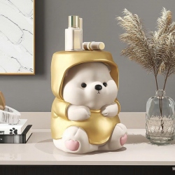 Tượng decor trang trí gấu đáng yêu kèm kệ để đồ...