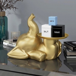 Tượng decor trang trí kết hợp bàn hình chú voi con ngộ...