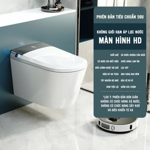 Trải nghiệm bồn cầu thông minh cao cấp với cảm biến tự động và công nghệ AI hiện đại