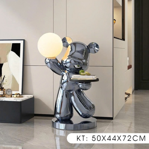 Tượng Decor trang trí gấu cầm mặt trăng cực độc đáo 028
