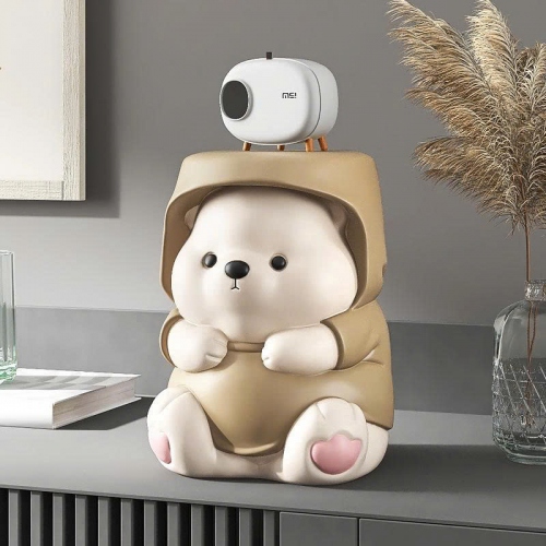Tượng decor trang trí gấu đáng yêu kèm kệ để đồ mini cao cấp 034