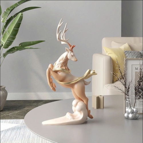 Tượng decor trang trí hươu nâng trăng phong cách châu âu 001
