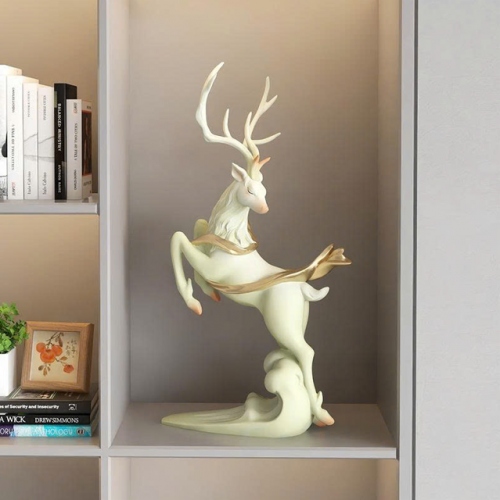 Tượng decor trang trí hươu nâng trăng phong cách châu âu 001