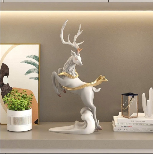 Tượng decor trang trí hươu nâng trăng phong cách châu âu 001