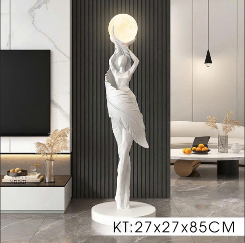 Tượng decor trang trí nữ thần và ánh trăng nghệ thuật 007