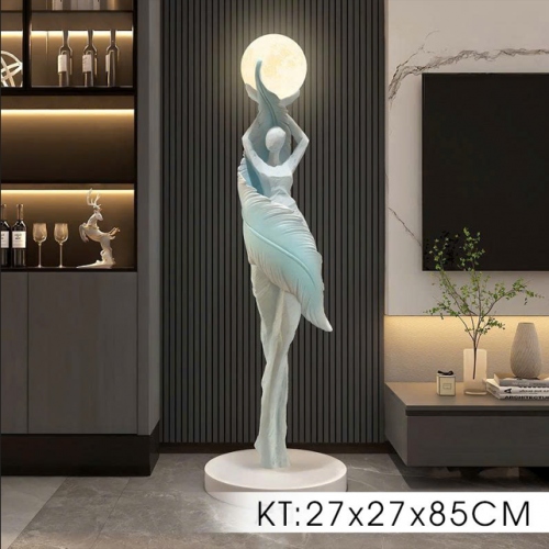 Tượng decor trang trí nữ thần và ánh trăng nghệ thuật 007
