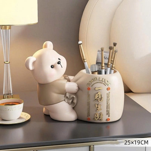 Tượng gấu decor trang trí kết hợp hộp đựng đa năng cao cấp 050