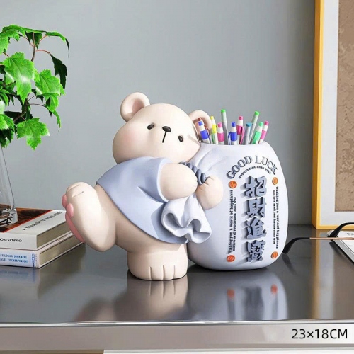 Tượng gấu decor trang trí kết hợp hộp đựng đa năng cao cấp 050