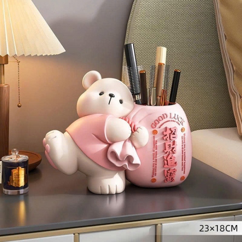 Tượng gấu decor trang trí kết hợp hộp đựng đa năng cao cấp 050