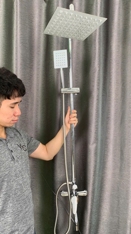 Vòi sen cây tắm nóng lạnh inox cao cấp 091
