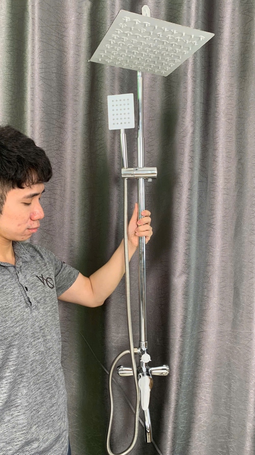 Vòi sen cây tắm nóng lạnh inox cao cấp 091