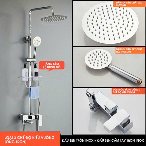 Vòi sen tắm nóng lạnh inox cao cấp 088